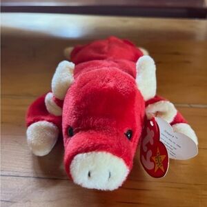 RARE SNORT red beanie baby with tag errors 
#rare #snort